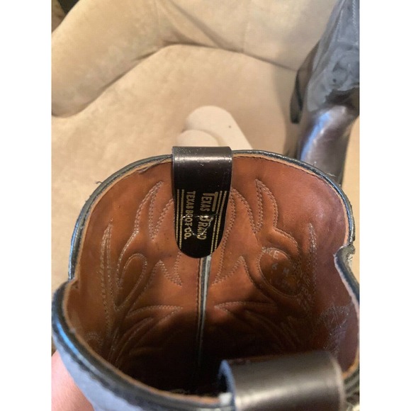 NEW TEXAS BOOT COMPANY BLACK LEATHER BOOTS; SIZE 6M - Picture 5 of 6